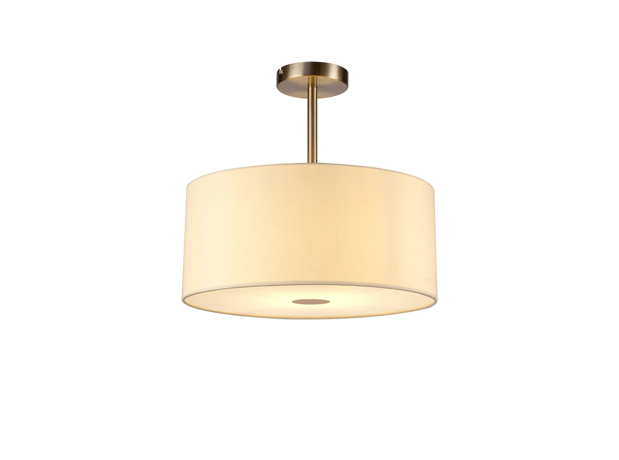 Baymont 40cm Semi Flush 1 Light Satin Nickel, Ivory Pearl, Frosted Diffuser DK0255  Deco Baymont SN IV